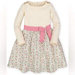 Hope & Henry Toddler Girls 3/4 Sleeve Lightweight Knit Skater Dress